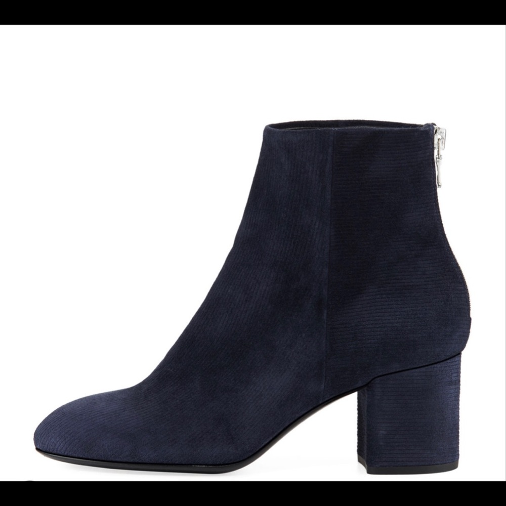 Navy Blue Corduroy Booties